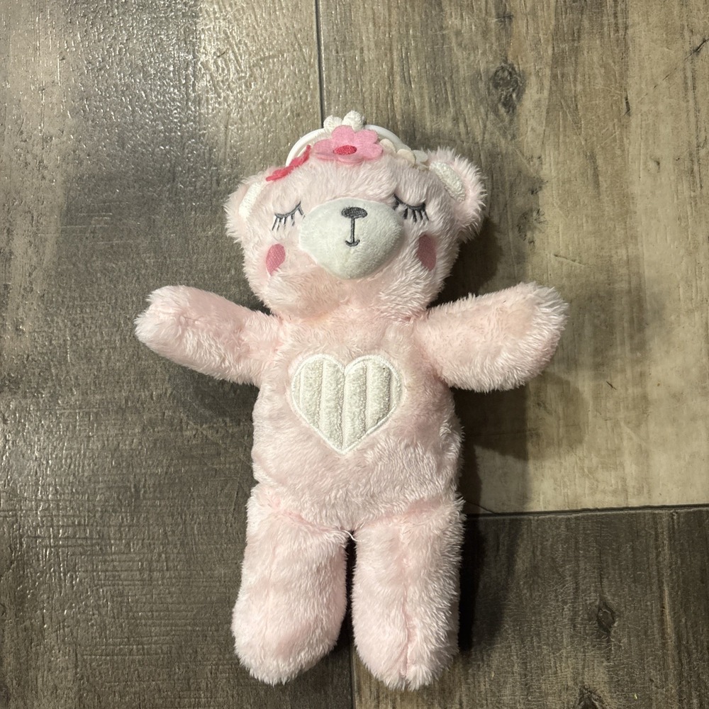 Dreamgro Lullaby Travel Pink Teddy Bear Plush Stroller Clip Plays Old MacDonald
